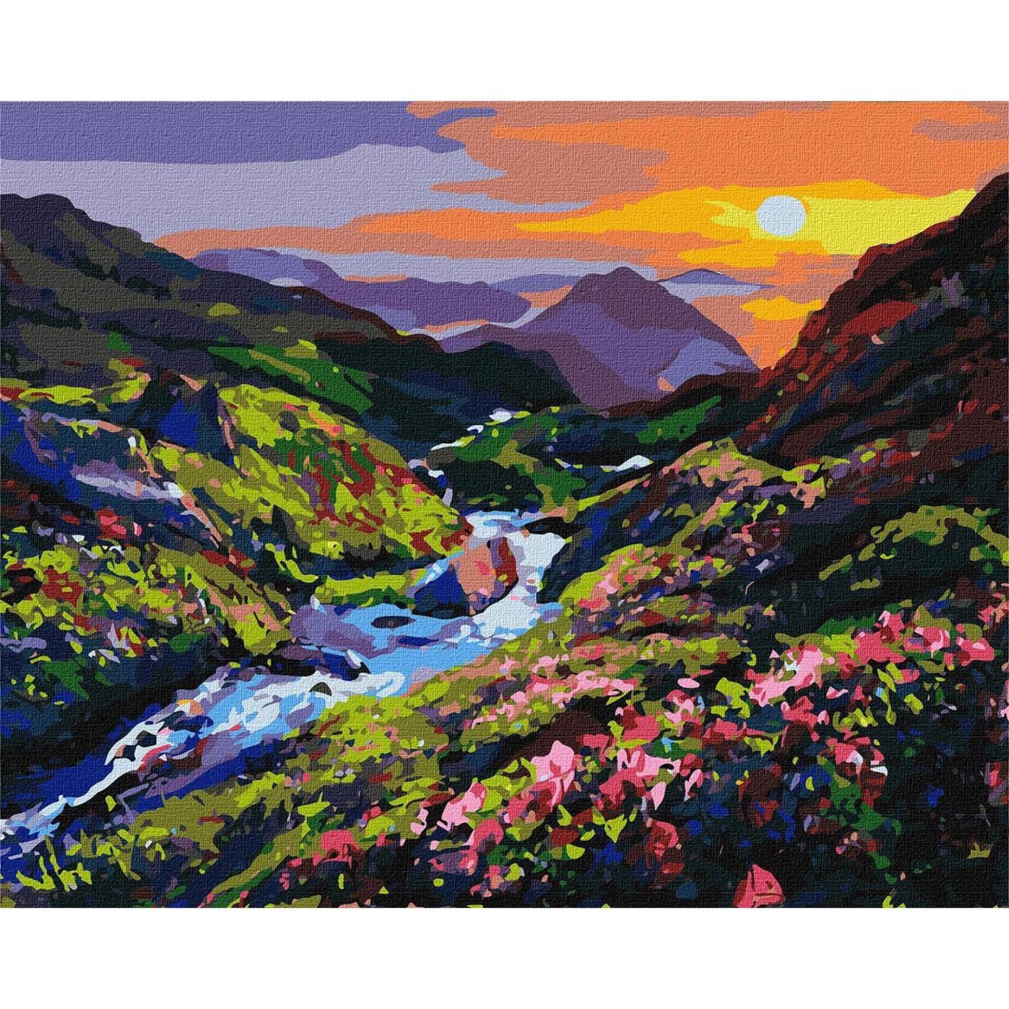 Ideyka Sunrise in the Mountains Painting by Numbers Kit